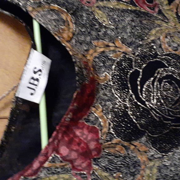 JBS Ltd sparkly black, gold, and red tank, lined, mesh material. Wear with blaze - Picture 4 of 5